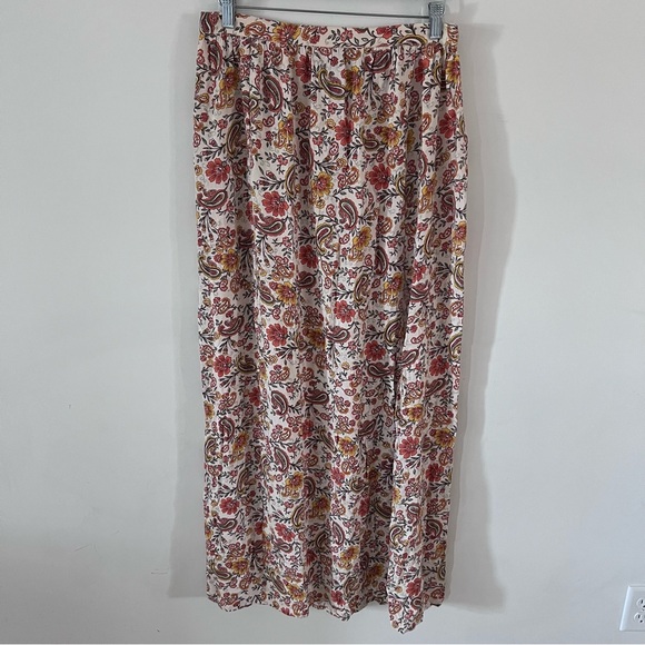 Patrons of Peace Boho Paisely Print 'Windward' Side Slit Maxi Skirt |Size Large - Picture 1 of 6